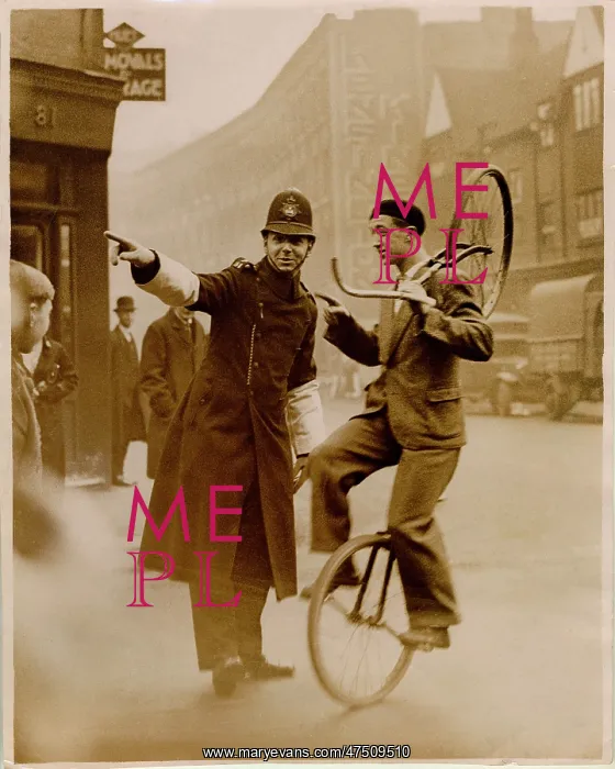 : OFFICER AND UNICYCLIST : OFFICER AND UNICYCLIST