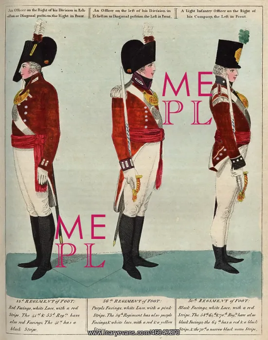 : Officers of the 33rd, 56th and 50th Regiments of Foot : Officers of the 33rd, 56th and 50th Regiments of Foot