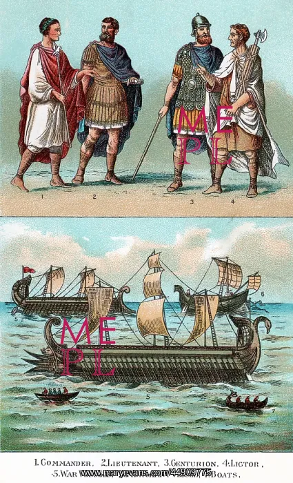 : Officers and ships of ancient roman empire commander : Officers and ships of ancient roman empire commander