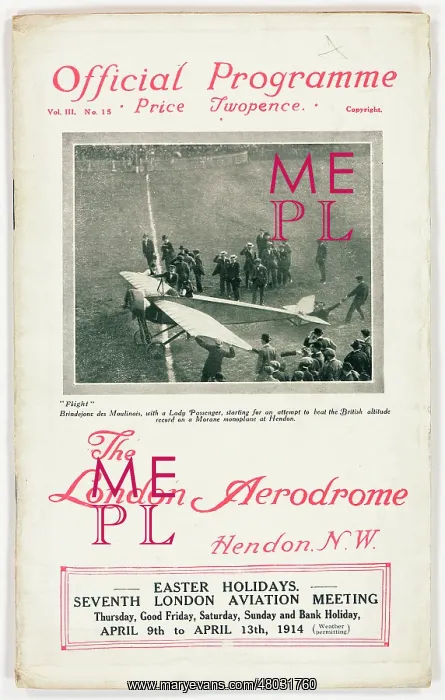 : Official programme cover, The London Aerodrome : Official programme cover, The London Aerodrome
