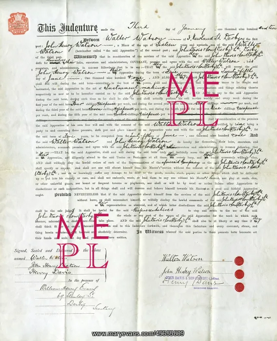 : Official wording, Apprenticeship Indenture : Official wording, Apprenticeship Indenture