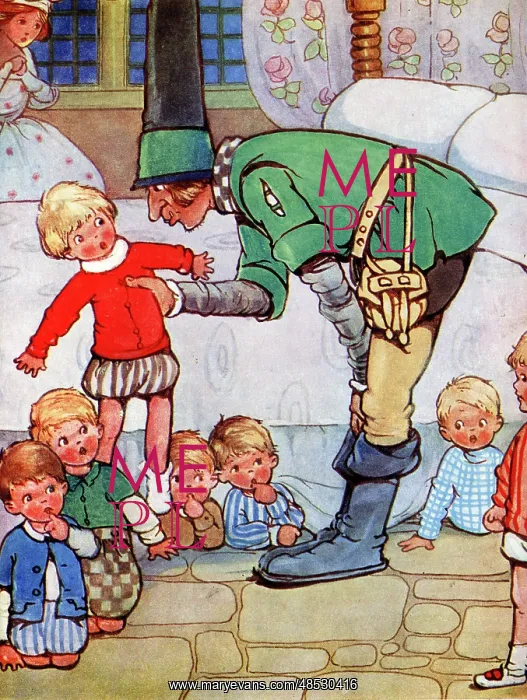  : The ogre dragged the children from under the bed