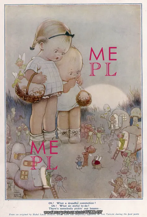 : Oh What a Dreadful Commotion by Mabel Lucie Attwell : Oh What a Dreadful Commotion by Mabel Lucie Attwell