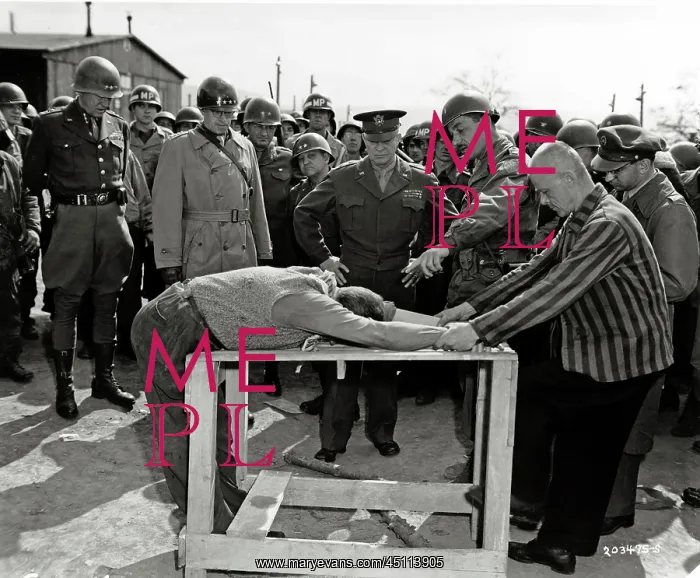 : Ohrdruf (Gotha) concentration camp - US Generals visit : Ohrdruf (Gotha) concentration camp - US Generals visit