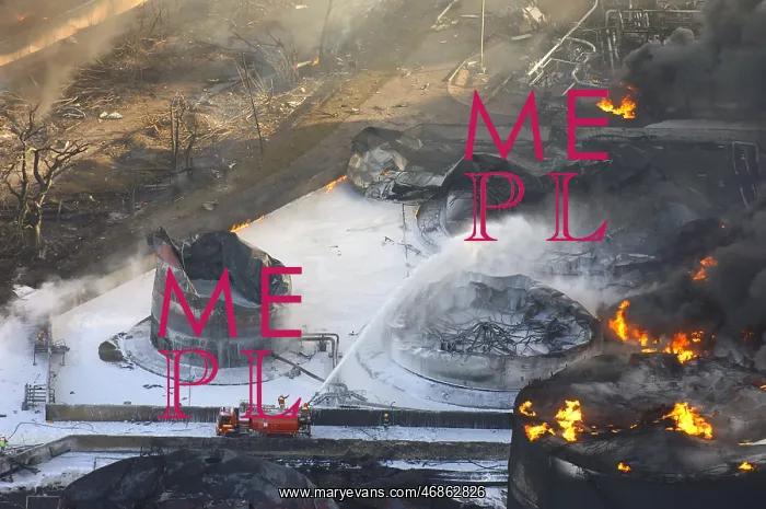: Oil refinery fire. Buncefield Terminal, Hertfordshire : Oil refinery fire. Buncefield Terminal, Hertfordshire