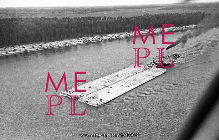 : Oil tank barges on Ob River, 1965 : Oil tank barges on Ob River, 1965