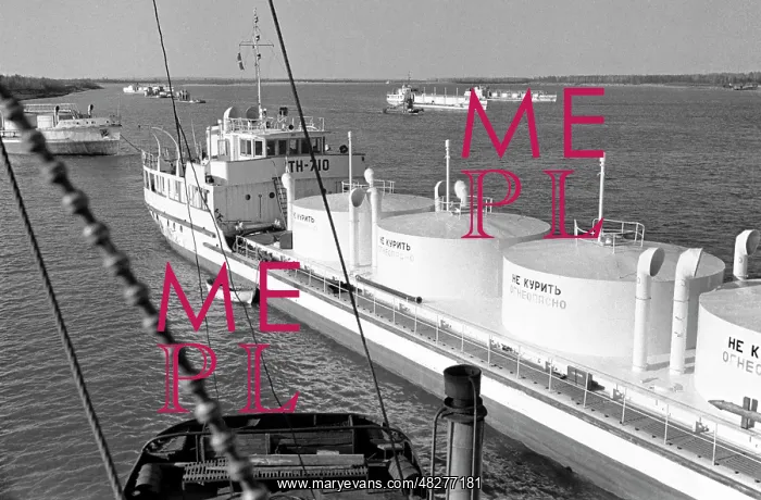 : Oil tanker at Ob River, 1968 : Oil tanker at Ob River, 1968