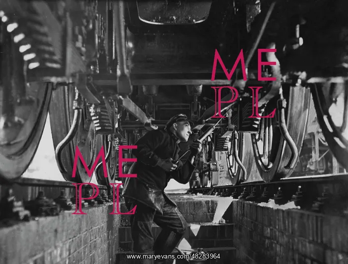 : Oiling of a steam locomotive, 1931 : Oiling of a steam locomotive, 1931