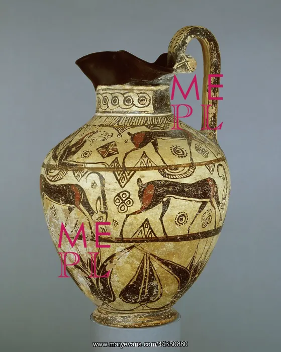 : oinochoe. Oinochoe. East Greek pottery oinochoe (wine-jug); shoulder : oinochoe. Oinochoe. East Greek pottery oinochoe (wine-jug); shoulder
