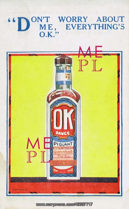 : OK Sauce - British Condiment - WW2 era : OK Sauce - British Condiment - WW2 era