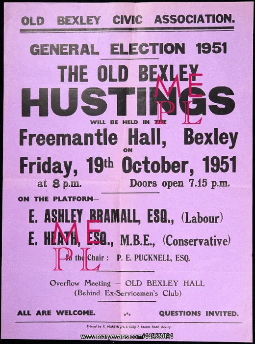 : The Old Bexley Hustings. (General Election, 1951) : The Old Bexley Hustings. (General Election, 1951)