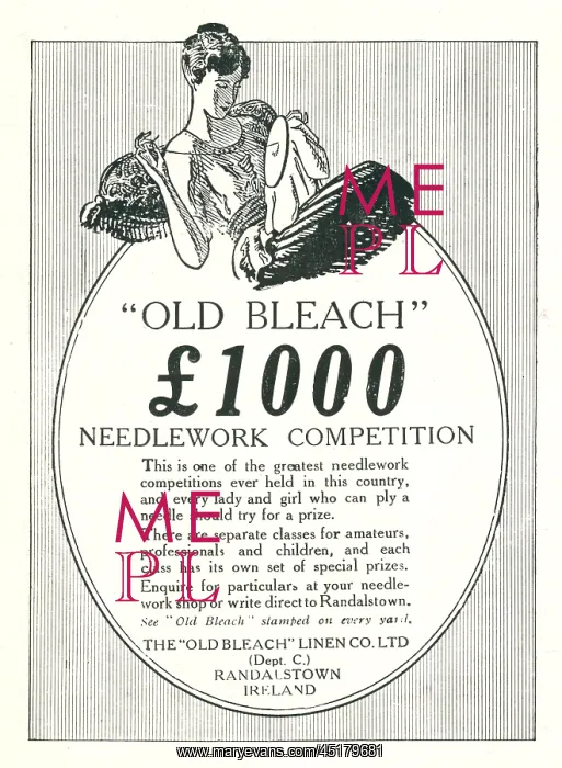 : Old Bleach Needlework Competition Advert : Old Bleach Needlework Competition Advert