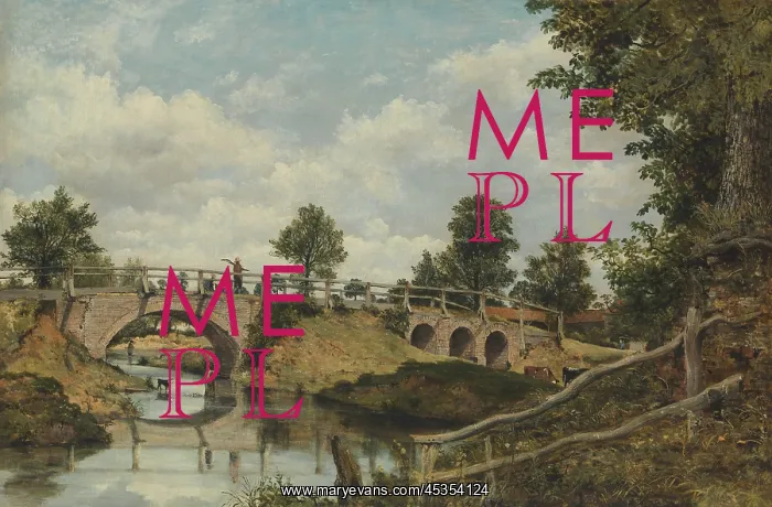 : AN OLD BRIDGE AT HENDON, MIDDLESEX, by Frederick : AN OLD BRIDGE AT HENDON, MIDDLESEX, by Frederick