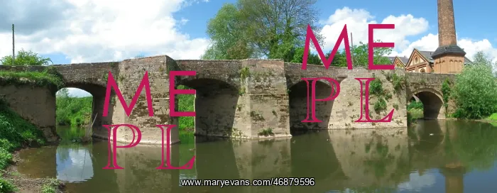 : Old Bridge at Powick over the River Teme, Worcestershire : Old Bridge at Powick over the River Teme, Worcestershire