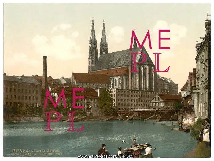 : Old Bridge and St. Peter's Church, Gorlitz, Silesia, Germany : Old Bridge and St. Peter's Church, Gorlitz, Silesia, Germany