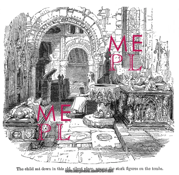 : The Old Curiosity Shop, Nell in the church : The Old Curiosity Shop, Nell in the church