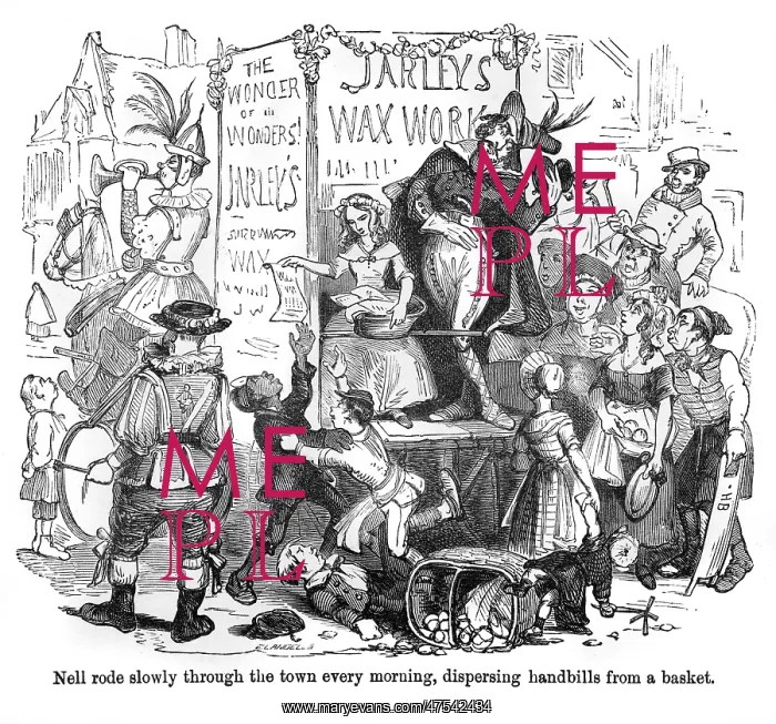 : The Old Curiosity Shop, Nell dispersing handbills : The Old Curiosity Shop, Nell dispersing handbills