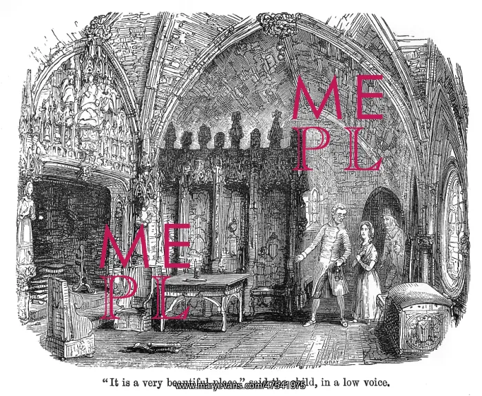 : The Old Curiosity Shop, Nell in the ruined interior : The Old Curiosity Shop, Nell in the ruined interior