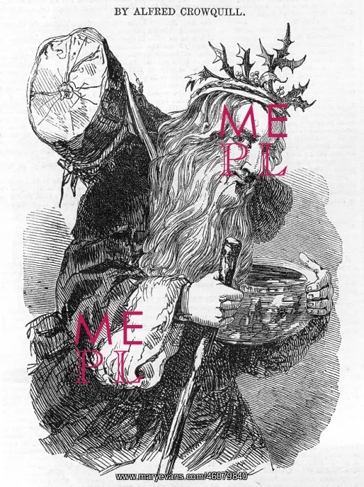 : Old Father Christmas with the Yule Log : Old Father Christmas with the Yule Log