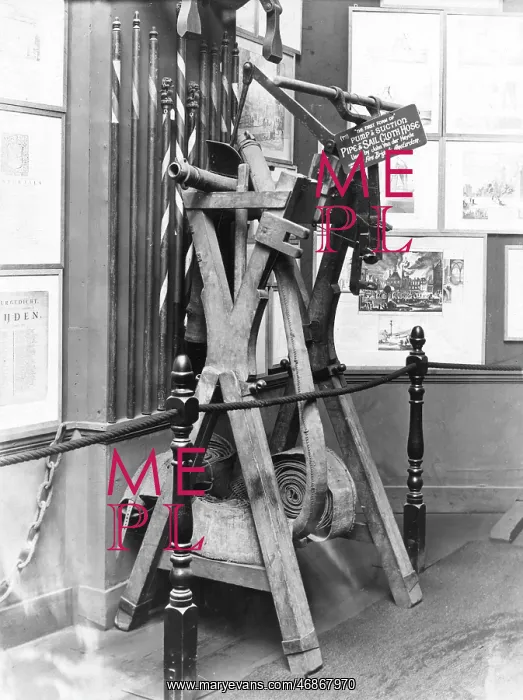 : Old firefighting equipment in a museum : Old firefighting equipment in a museum