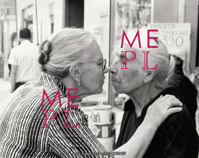 : Italy. Two old friends meet each other, 1978 : Italy. Two old friends meet each other, 1978