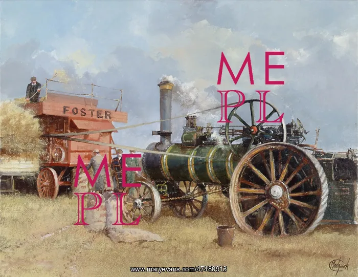  : Old Harvesting Scene – Steam Engine
