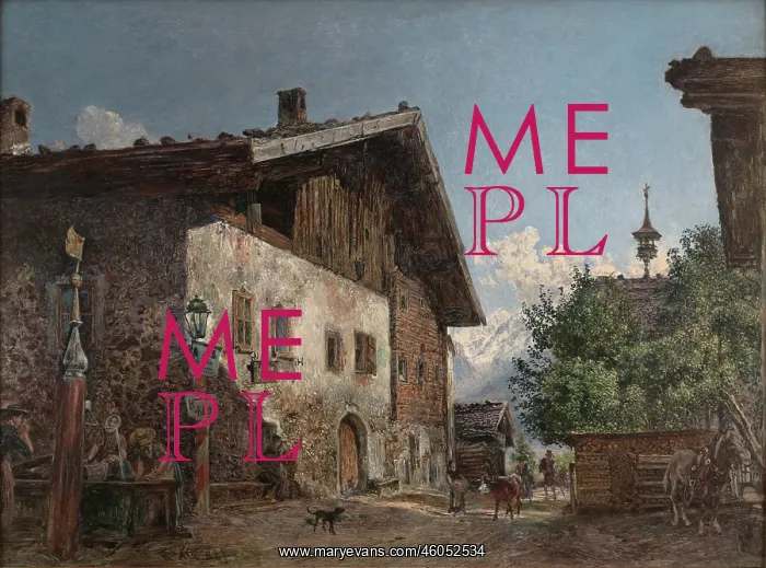 : Old House in Zell am See'. 1887. Oil on Cardboard. Superscribed left: R. Alt 887 : Old House in Zell am See'. 1887. Oil on Cardboard. Superscribed left: R. Alt 887