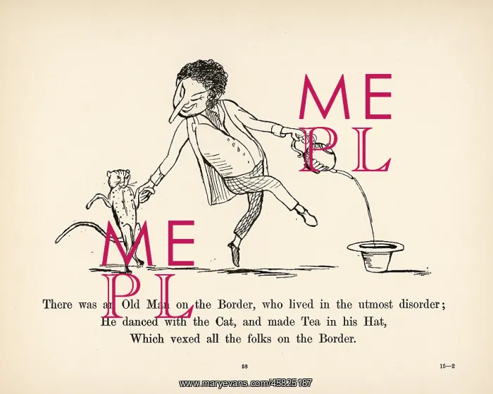 : Old Man on the Border, Edward Lear : Old Man on the Border, Edward Lear