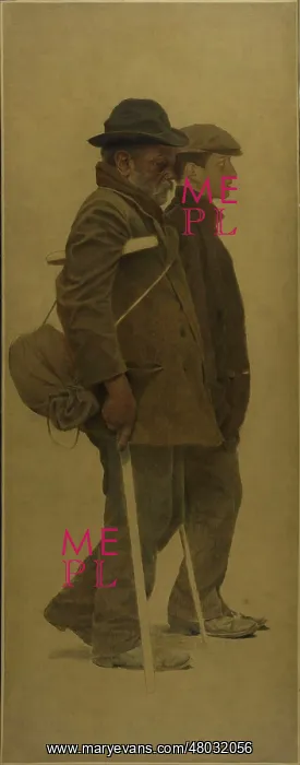 : Old man on crutches : Old man on crutches