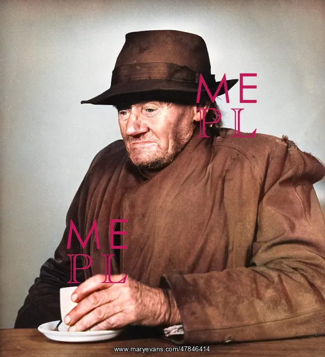 : Old man with cup of tea, Balham, SW London : Old man with cup of tea, Balham, SW London