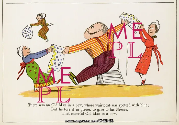 : Old Man in a Pew, Edward Lear : Old Man in a Pew, Edward Lear