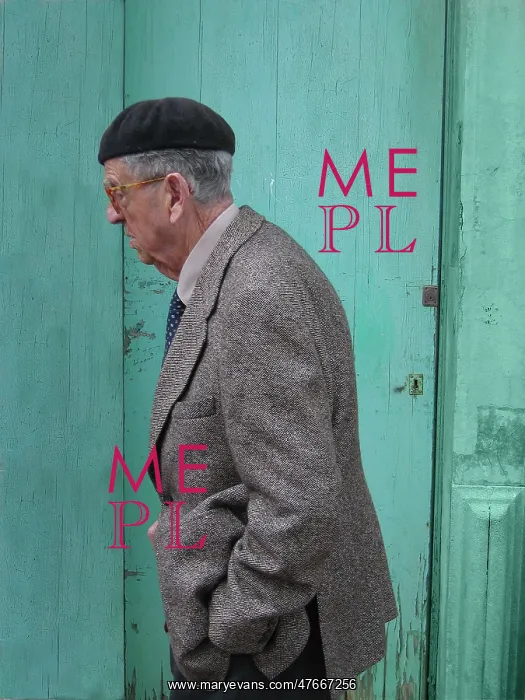 : Old man profile, Menorca, Spain : Old man profile, Menorca, Spain