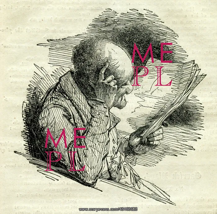  : Old man reading the newspaper