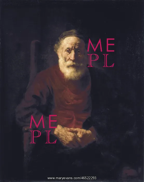 : Old Man Seated, by Rembrandt : Old Man Seated, by Rembrandt