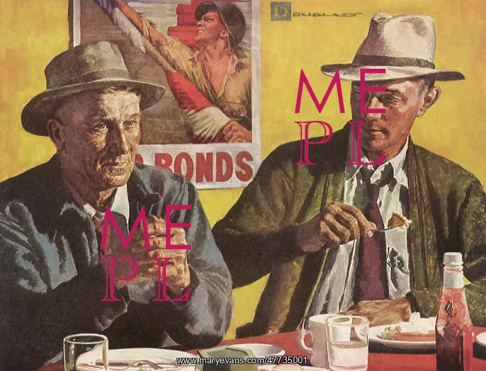 : Old Man sits Quietly while another Eats his Meal : Old Man sits Quietly while another Eats his Meal