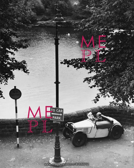 : Old Man in a small car by the River Dee - Chester : Old Man in a small car by the River Dee - Chester