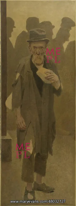 : Old man wearing rags, a beggar : Old man wearing rags, a beggar