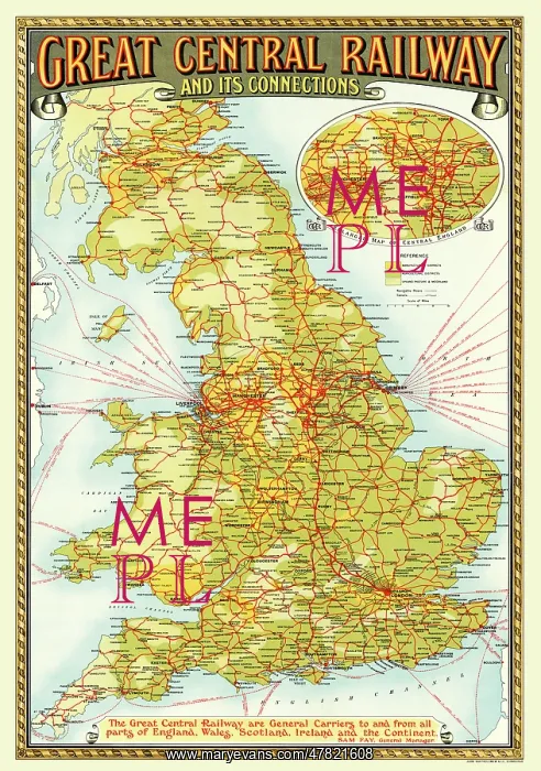 : Old Map of the Great Central Railway and Connections : Old Map of the Great Central Railway and Connections