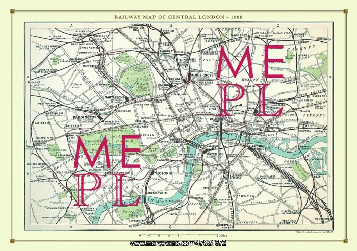  : Old Map of the Railways of Central London