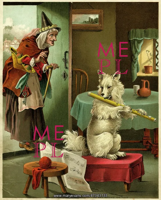 : Old Mother Hubbard: Playing flute : Old Mother Hubbard: Playing flute