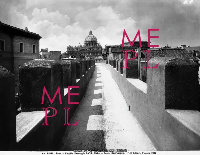 : Italy. Old passageway between St.Peter's Basilica and Castel Sant'Angelo, Rome : Italy. Old passageway between St.Peter's Basilica and Castel Sant'Angelo, Rome