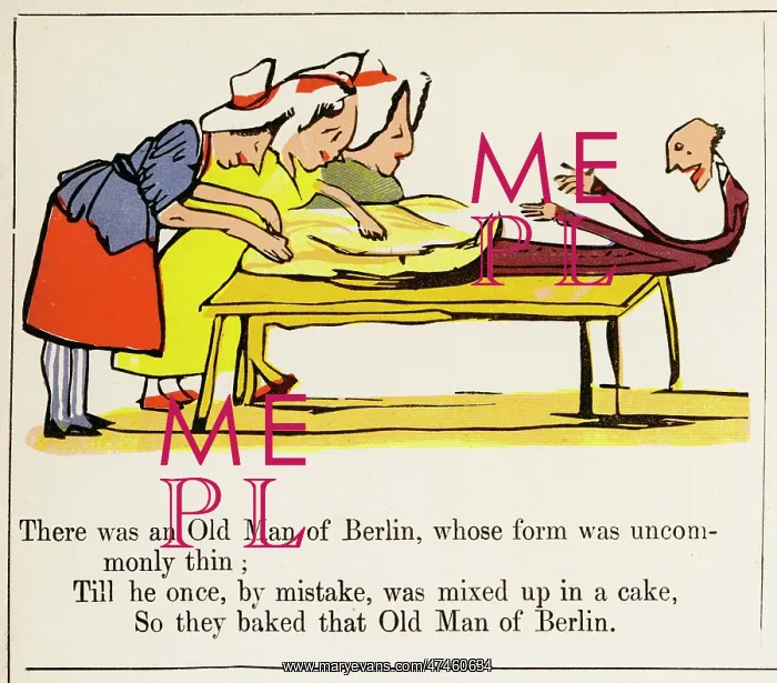 : Old Person of Berlin, Edward Lear : Old Person of Berlin, Edward Lear