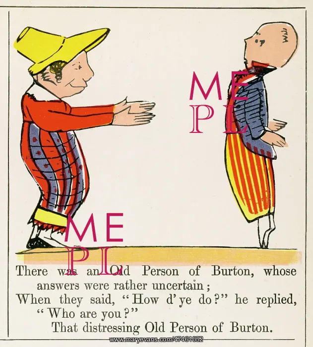 : Old Person of Burton, Edward Lear : Old Person of Burton, Edward Lear
