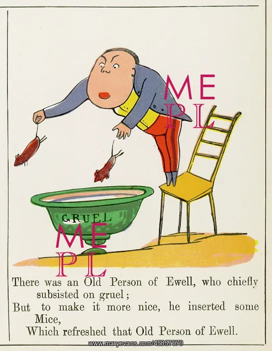 : Old Person of Ewell, Edward Lear : Old Person of Ewell, Edward Lear