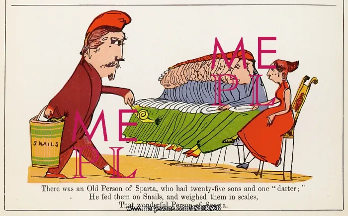 : Old Person of Sparta, Edward Lear : Old Person of Sparta, Edward Lear