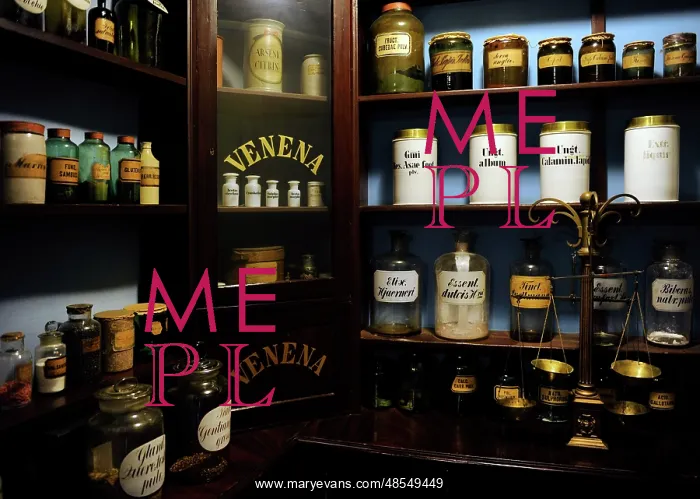 : Old pharmacy. Reproduction of an ancient laboratory. Pharmac : Old pharmacy. Reproduction of an ancient laboratory. Pharmac