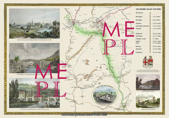 : Old Railway Map of The Severn Valley Railway : Old Railway Map of The Severn Valley Railway