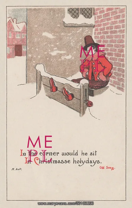 : Old Song. 'In the corner would he sit ' depicting a hapless man sitting : Old Song. 'In the corner would he sit ' depicting a hapless man sitting