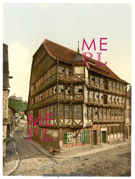 : Old town hall and castle, Wernigerode, Hartz, Germany : Old town hall and castle, Wernigerode, Hartz, Germany