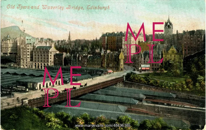 : Old Town & Waverley Bridge, Edinburgh, Midlothian : Old Town & Waverley Bridge, Edinburgh, Midlothian